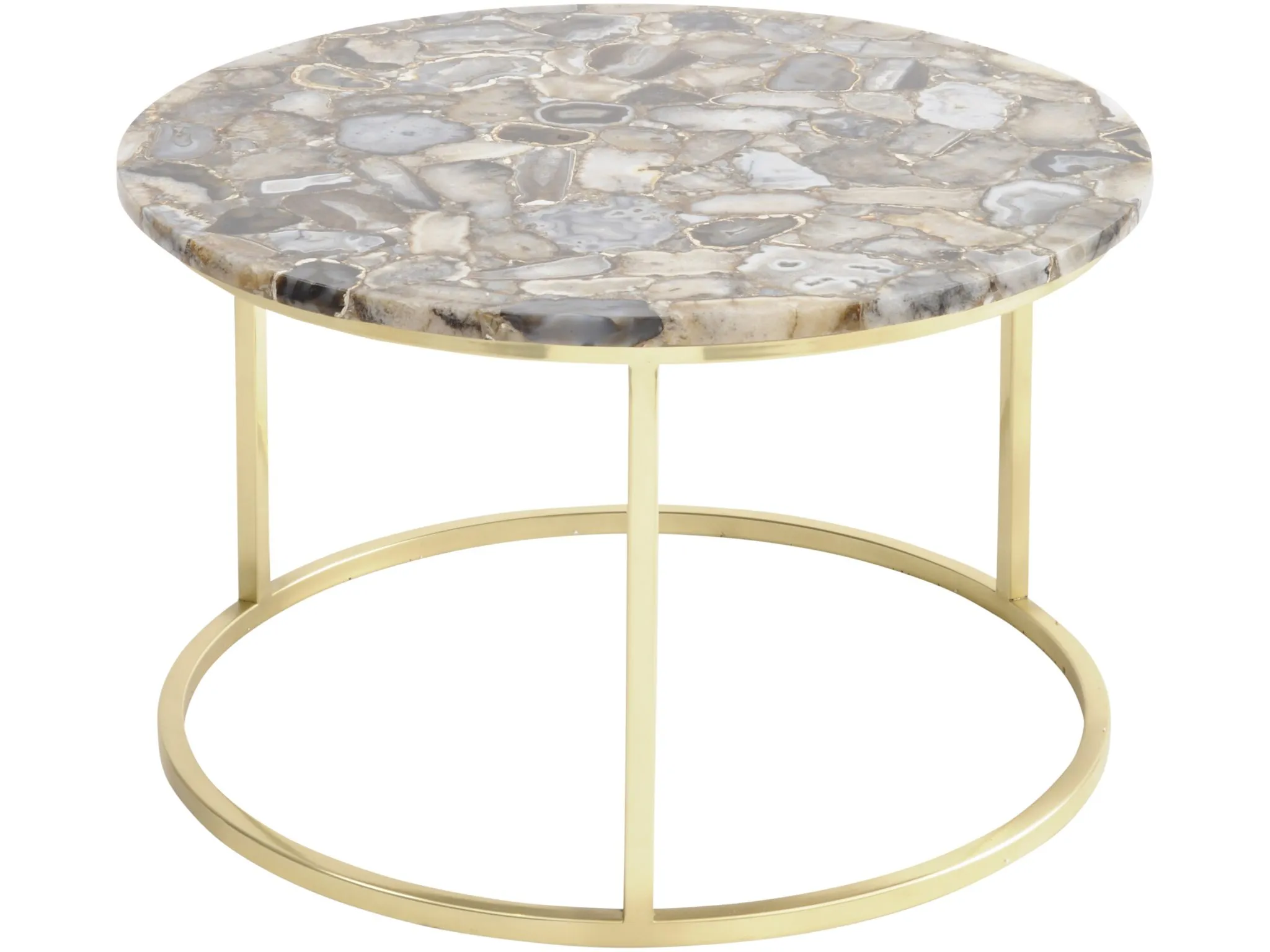 Brown Agate Round Coffee Tables